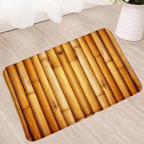 Retro Bamboo Bath Mat Vintage Plant Absorbent Non Slip Mats Kitchen Rugs Douche Toilet Shower Anti Slip Doormat Bathroom Carpet
