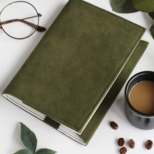 A6 high quality soft Suede Cloth art Retro Notebook Adjustable Hand book line Blank Grid pages Stationery travelers Notepad Gift