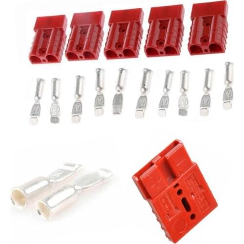 50A 8AWG Battery Quick Connector Plug Connect Disconnect Winch Trailer red 2Pcs