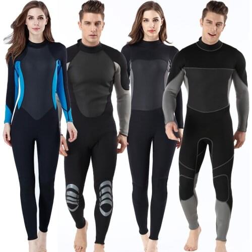 Spearfishing One piece diving suit 3MM neoprene thermal Scuba wetsuit snorkeling surfing suit for men and women winter swimwear