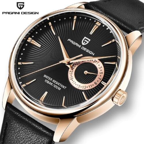 PAGANI DESIGN Mens Watches Top brand luxury Quartz Watch Men Fashion Leather Strap Male Watch Japan VH65 Movement Watch Men+Box