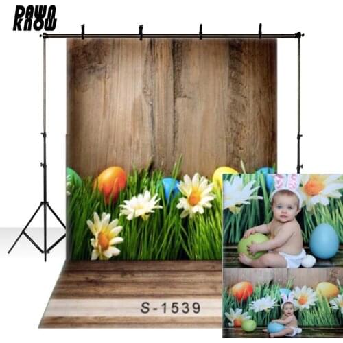 DAWNNOW Happy Easter Vinyl Photography Background For Newborn Wood Wall Egg Backdrops For Children Photo Props Studio S1539