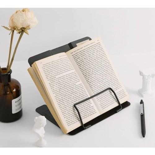 Ins Style Metal Portable Foldable Adjustable Reading Book Holder Support Document Shelf Shelf Bookend Reading Tablet Bookstand
