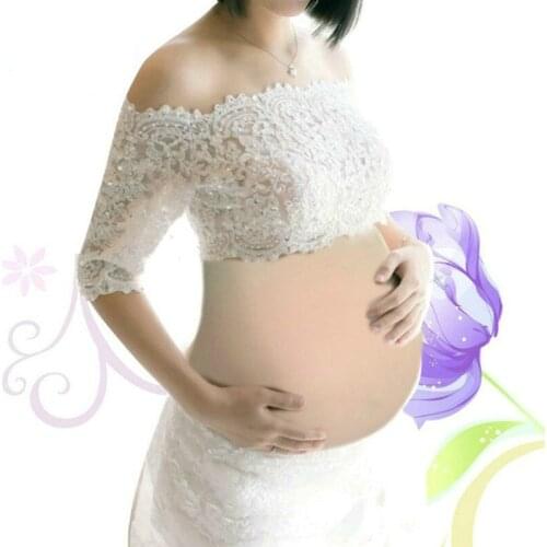 New 2.3kg Simulation Fake Pregnancy Baby Tummy Silicone Pregnant Bump Fake Belly High Waisted Shapewear Artificial Cosplay Latex