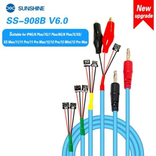 SUNSHINE SS-908B V6.0 IPhone Smart DC Power Cable Supply Current Test For 5S -12 Pro Max ON/OFF Charging Wire Phone Repair Tool
