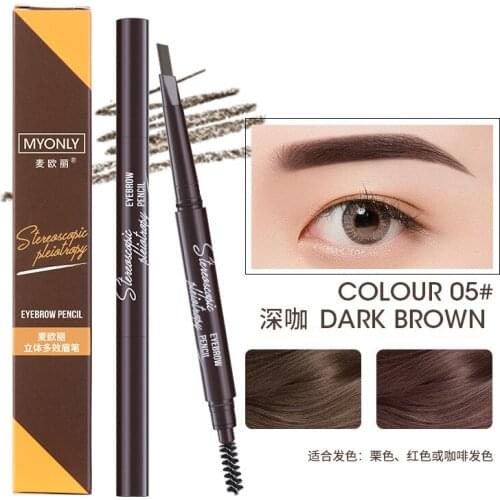 5 Colors Double Headed Automatic Rotation Eyebrow Pencil Waterproof Long Lasting Easy To Apply Eyebrow Makeup Beauty
