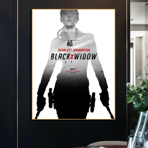 Home Wall Canvas Decor Paintings Marvel Hero Scarlett Black Widow Film Helicopter Print Poster For Nordic Living Room Decoration