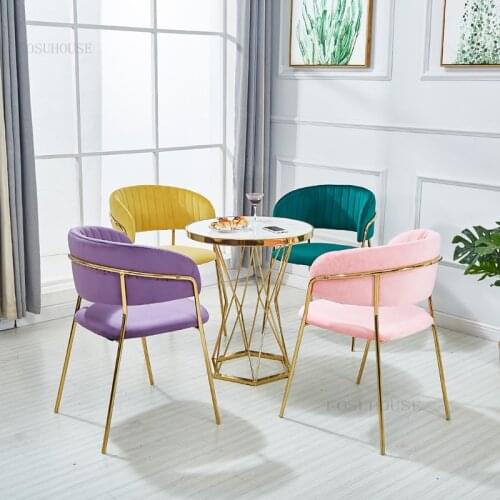 Nordic Office Negotiation Balcony Lounge Chairs Bedroom Dormitory Nail Makeup Chair Home Furniture Living Room Back Dining Chair