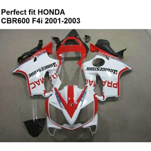 Injection molding fairing for Honda CBR 600 F4i 2001 2002 2003 white red fairing kit CBR600 F4i 01 02 03 CV01