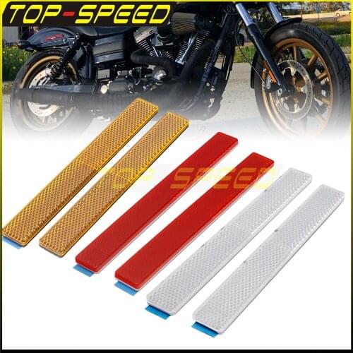 Motorcycle Front Reflector Sticker Saddlebag Backrest Latch Safety Warning Reflective Tape for Harley Touring Softail Street