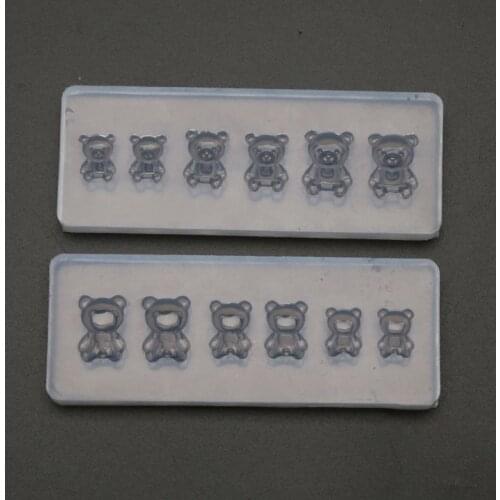 2Pcs Cute Mini Bear Nail Art Silicone Mold Kit Nail Carving Mold Nail Carving Mold Nail Art Templates Maincure Tools
