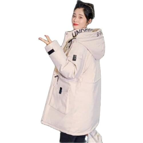 Tooling Down Padded Jacket Women Mid-length 2020 New style Korean Loose Hooded Parkas Coats Winter Jackets Womens Clothing M847