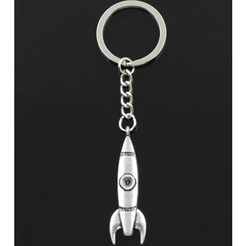 New Fashion Keychain 50x15mm Rocket Missile Pendants DIY Men Jewelry Car Key Chain Ring Holder Souvenir For Gift