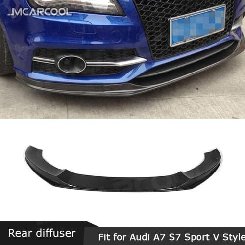 For Audi A7 S7 Sline 2012 - 2015 Front Lip Spoiler Carbon Fiber / FRP Head Bumper Chin Guard Car Styling