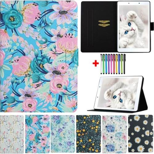 Funda For Samsung Galaxy Tab A7 Case 10.4 SM-T500 Painted Tablet Cover For Samsung Tab A7 Lite Case 2021 T220 Floral Girls Etui