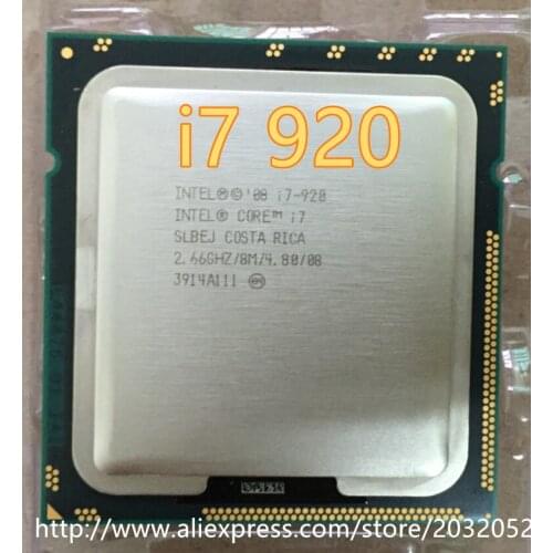 Intel Core i7-920 SLBCH/SLBEJ 2.66 GHz Quad-Core L3 8M Processor Socket LGA1366 I7 920 CPU (working 100% Free Shipping)
