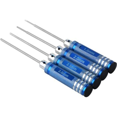 RC Universal Metal Model Tool Hex Screwdriver Blue Hex Nut Head Screwdriver Tool Set 1.5 2.0 2.5 3.0mm Kit