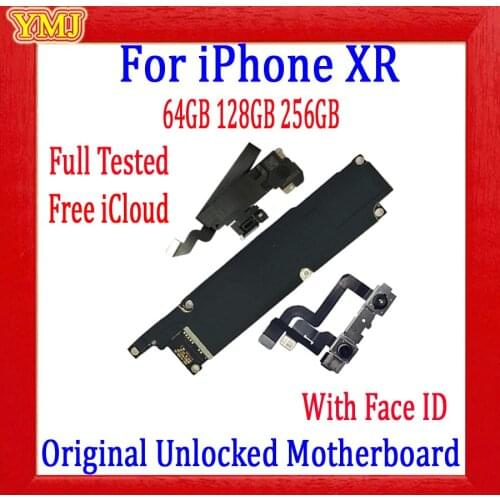 With Face ID For iPhone XR Motherboard Factory unlock For iPhone xr Logic Board 100% Original With full chips 64gb 128gb 256gb