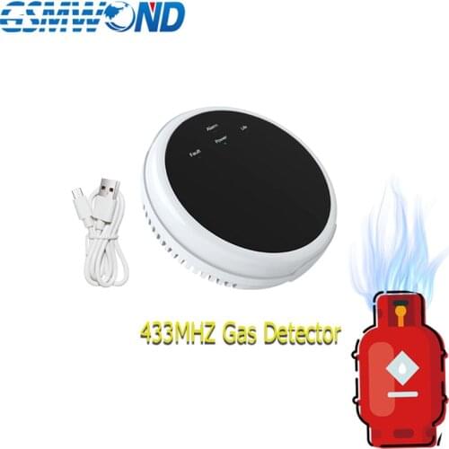 Smart Home Wireless Gas Leakage Sensor 433mhz Detector Natural Combustible Butane Methane Gas Leak For Security Alarm System kit