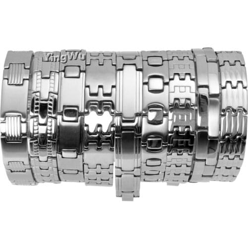 Yingwu Luxury Silver Color Stainless Steel Bracelet 200mm Wristband Men Jewelry Bracelets Bangles Gift for Him