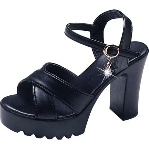 Women Fish Mouth Platform High Heels Wedges Buckle Slope Sandals Women Shoes Woman Platform Party Sandals High Heels Footstep