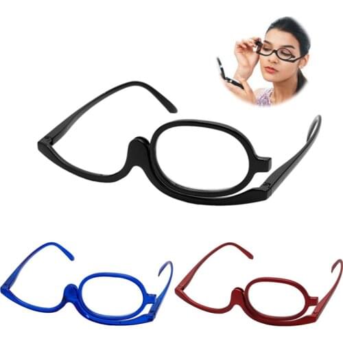 Women Magnifying Glasses Makeup Reading Glass Folding Eye Make Up Reading Glass PC Frame +1.0~+4.0 Resin Lens