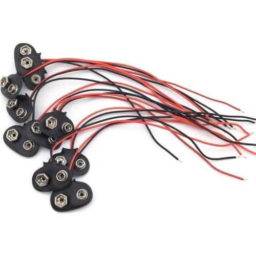 10 Pcs High Quality T type 10pc 9V DC Battery Power Cable Leads Cord Plug Clip Jack Connector for Arduino DIY