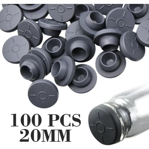 100pcs 20mm Rubber Stoppers Self Healing Injection Ports Jar Inoculation Rubber Caps Parts Accessories