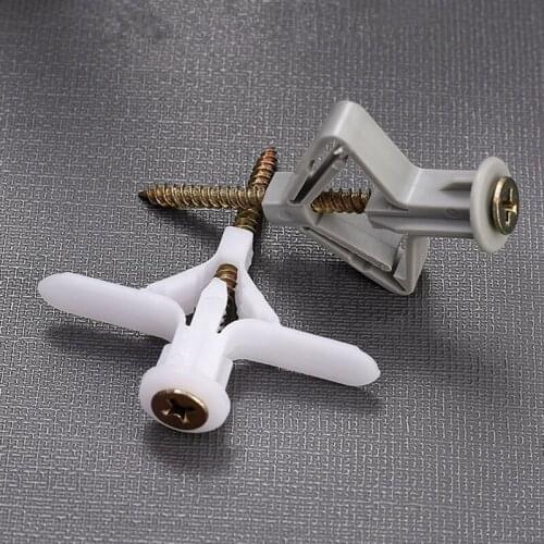 Practical 100pcs Plastic Expansion Drywall Anchor Kit with Screws Self Drilling Wall Home Pierced for Gypsum Board Fiberboard