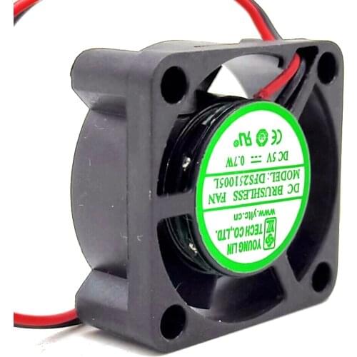 2pcs new dfs251005l For younglin 2510 fan DC 5V 2.5cm ultra thin micro mute 4500RPM cooling fan