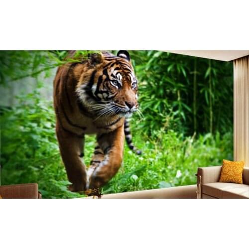 Customize 3D wallpaper mural HD stereo tiger 3D photo wallpaper for home mural wall papers home decor