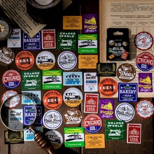 45pcs Vintage Paper Sticker Set City Logo Ashesive Diy Label Stickers For Art Project Scrapbooking Journal Craft Planner Diary