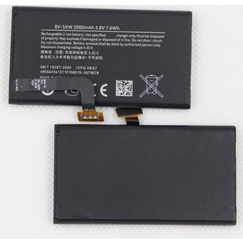 5pcs/lot BV-5XW Phone internal Replacement Battery For Nokia Lumia 1020 EOS BV5XW 2000mAh lithium Mobile Battery