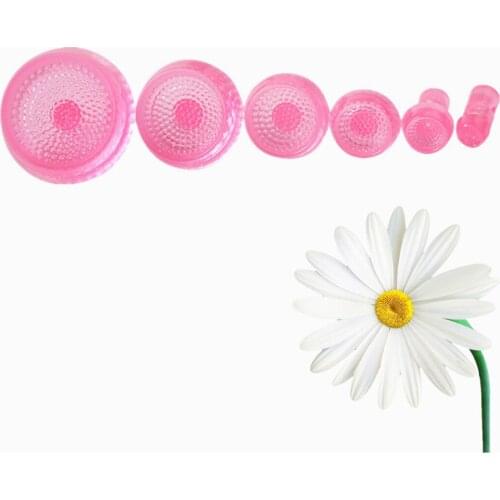 6pcs/Set Daisy Flower Cookie Sunflower Plunger Cutter Fondant Plastic Cake Mold Christmas Cake Decorating Tools