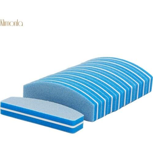 7pcs Mini Sanding Sponge Nail File 100/180 Blue Double-sided Buffing Blocks For Polishing Grinding Tools DIY Salon Manicure
