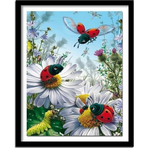 Diamond Embroidery Cartoon Rhinestone Cross Stitch Full Round Diamond Painting Insect Picture Diamond Hobby Decor