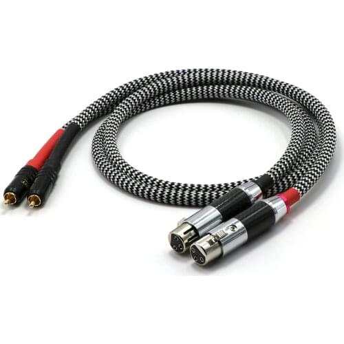 High Quality A10 audio Signature OFC Silver-Plated RCA Male To Black carbon fiber XLR Female Plug Audio Cable