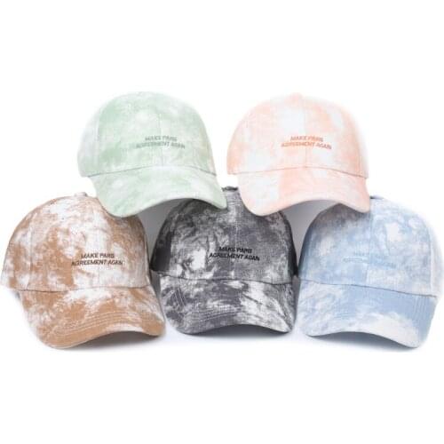 Hat Street fashion graffiti tie-dye baseball cap mens edition Korean alphabet embroidered Cap Leisure visor