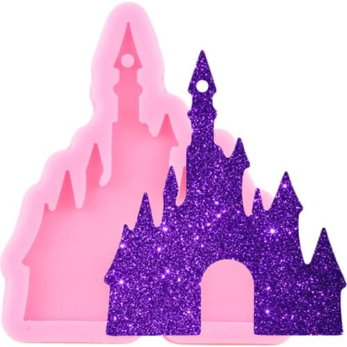 Shiny Glossy Magic Castle Silicone Mold DIY Pendant Keychain Epoxy Resin Mould Fondant Cake Decorating Tools Chocolate Moulds