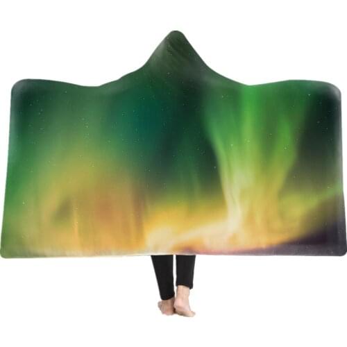 Colorful Star Print Magic Cloak Home Sofa Warm Double Heating Hooded Blanket Adult Children Nap Cashmere Hooded Blanket