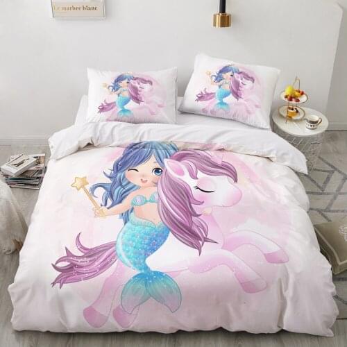 Kids Bedding Set for baby cartoon duvet cover set for home bed linen pillowcase family sets Euro 4pcs unicorn elephant drop ship