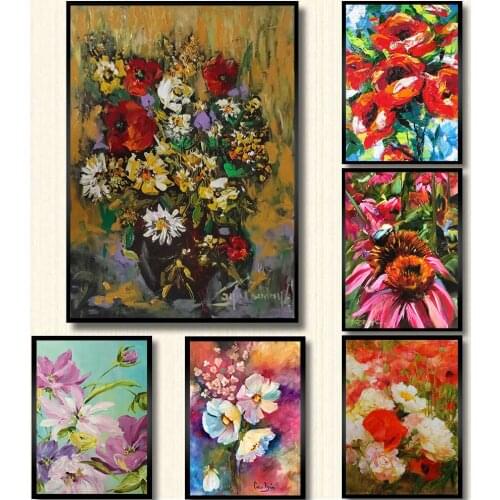 Nordic Flowers Canvas Painting Poster and Print Wall Art Picture Modern Flowers Art Room Decoration Oil Painting Canvas Pictures