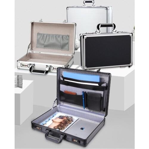 Small Aluminum Box File Box Portable Password Box Business Briefcase Money Box Banknote Box Toolbox
