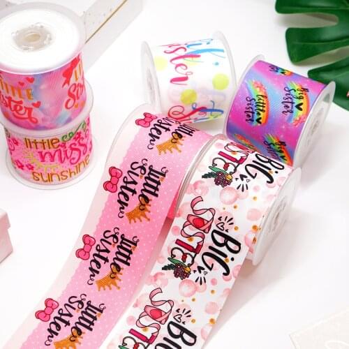 5 Yards Printed Grosgrain Ribbons For Hair Bows DIY Handmade Materials37495