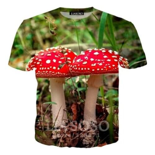 Best Sellers 3d Print Botany Mushroom Clown Leisure Time T Shirt Ma'am Man Short Sleeve Jacket Casual New