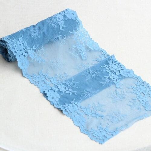 MLAEY 2Yards Blue Exquisite Elastic stretch Lace Trim High Quality Lace Fabric DIY Craft&Sewing Dress Clothing Accessories
