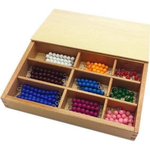 NEW Montessori Mathematics Material- Checker Board Beads in Wooden Box Kids Early Development Wooden Toy