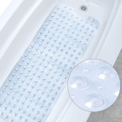 New style PVC bathroom mat non-slip soft suction cup antibacterial shower bath mat bathroom bathtub extra long bath mat 100X40CM
