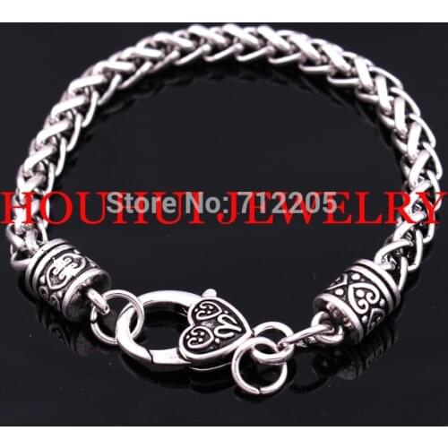 Hot sales wholesale antique sliver plated Wheat Link Bracelet Chain with Large Clasp DIY jewelry