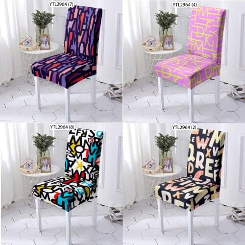 Colorful cartoon letters chair chair covers chair covers living room office chair cover dinning chair seat covers chair kitchen
